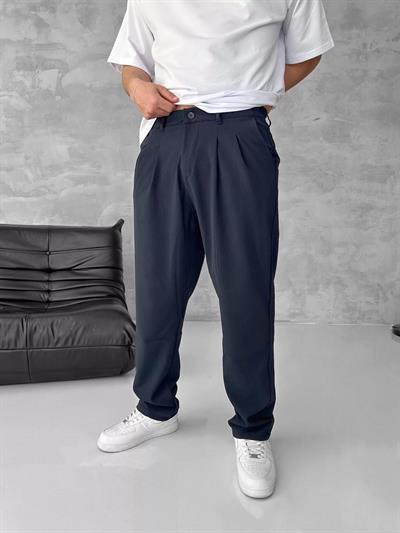 Lacivert Baggy Kumaş Pantolon