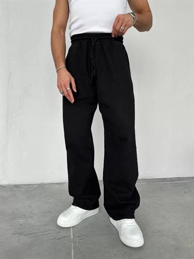 Siyah Gabardin Baggy Pantolon