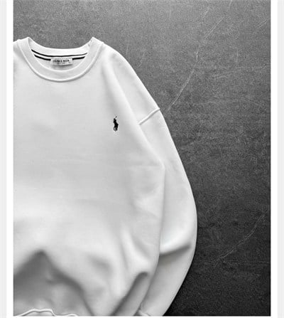 BEYAZ BASİC POLO SWEAT
