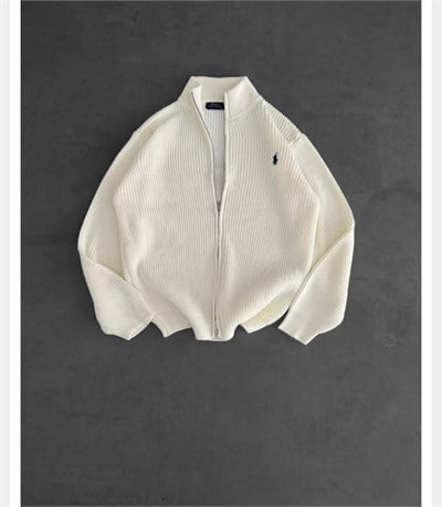 BEYAZ POLO TRİKO HIRKA