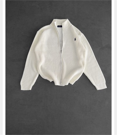 BEYAZ POLO TRİKO HIRKA