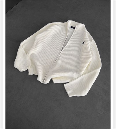 BEYAZ POLO TRİKO HIRKA