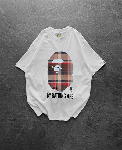 BEYAZ SARI KARE BAPE TSHİRT