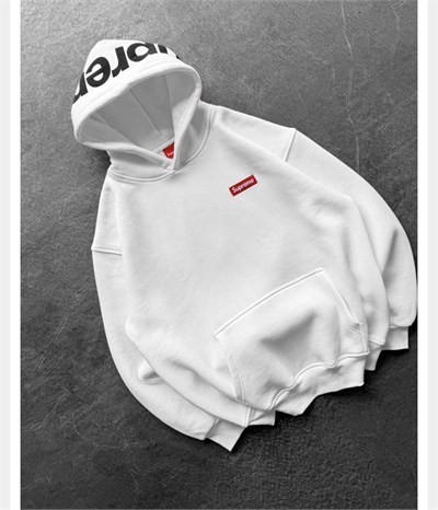 BEYAZ SUPREME KAPŞONLU SWEAT