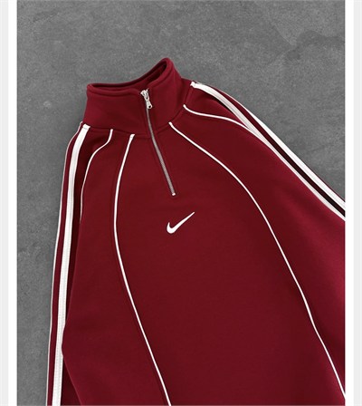 BORDO ŞERİTLİ YARIM FERMUAR NİKE SWEAT