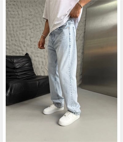 BUZ MAVİ BAGGY PANTOLON