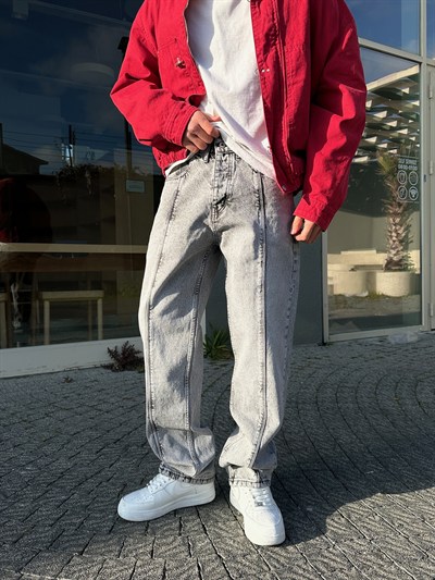 GRİ ORTA ÇİZGİ BAGGY PANTOLON