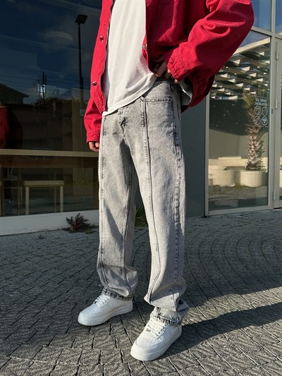GRİ ORTA ÇİZGİ BAGGY PANTOLON