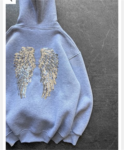 GRİ PULLU KANAT SWEAT