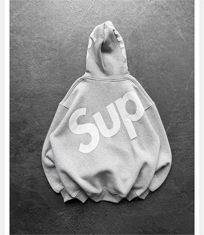 GRİ SUPREME KAPŞONLU SWEAT