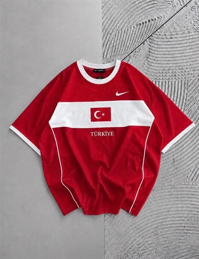 KIRMIZI ORTA ŞERİT TÜRKİYE TSHİRT