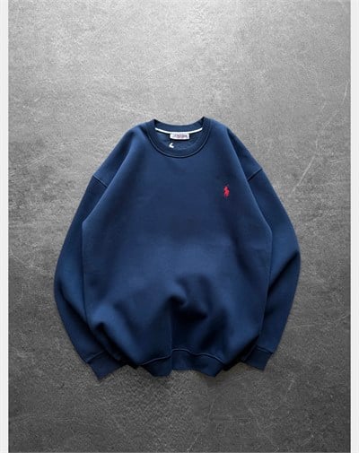 LACİVERT BASİC POLO SWEAT
