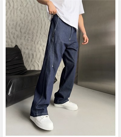 LACİVERT DİKİŞLİ SÜPER BAGGY PANTOLON