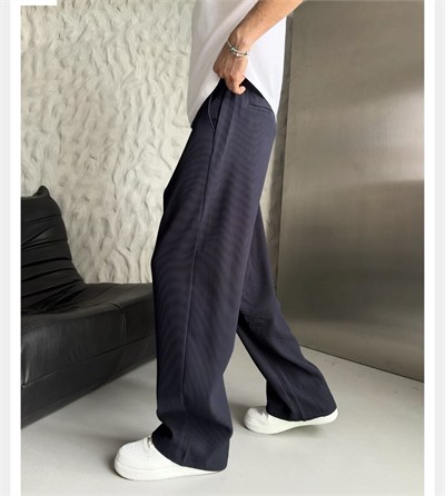 LACİVERT FİTİLLİ KUMAŞ BAGGY PANTOLON