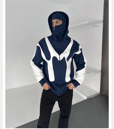 LACİVERT PARÇALI MASKE HIRKA