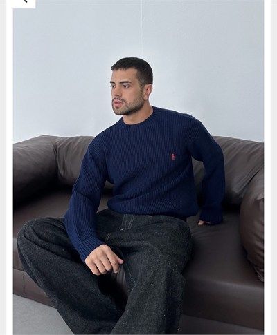 LACİVERT POLO TRİKO KAZAK