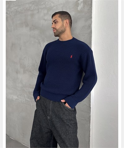 LACİVERT POLO TRİKO KAZAK