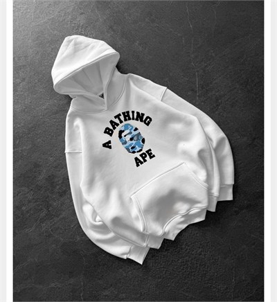 MAVİ BASKI BEYAZ BAPE SWEAT