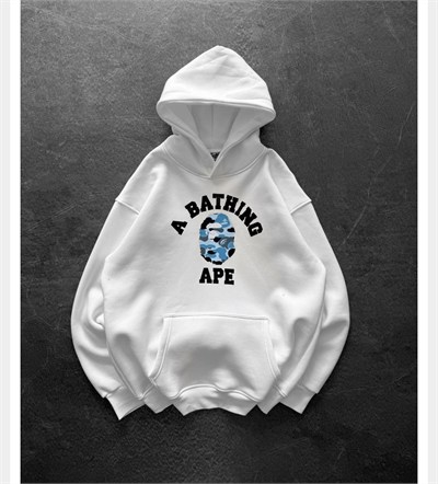 MAVİ BASKI BEYAZ BAPE SWEAT