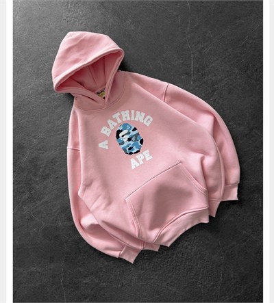 MAVİ BASKI PEMBE BAPE SWEAT