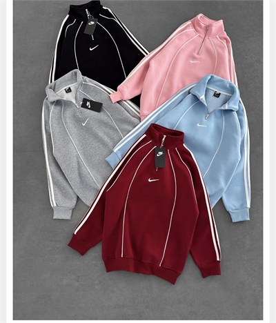 MAVİ ŞERİTLİ YARIM FERMUAR NİKE SWEAT
