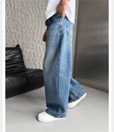MAVİ SÜPER BAGGY KOT PANTOLON