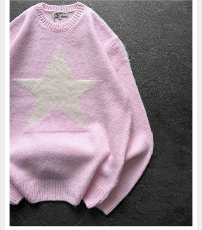 PEMBE GOOSE SAKALLI TRİKO KAZAK