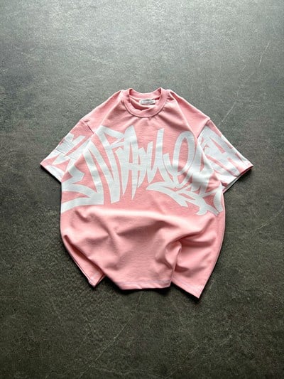 PEMBE KARMAŞIK DESENLİ TSHİRT