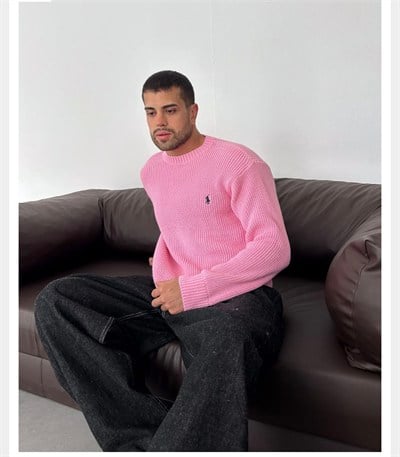 PEMBE POLO TRİKO KAZAK