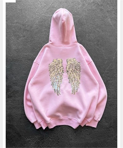 PEMBE PULLU KANAT SWEAT