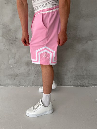 PEMBE ŞERİTLİ JORDAN ŞORT