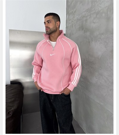 PEMBE ŞERİTLİ YARIM FERMUAR NİKE SWEAT