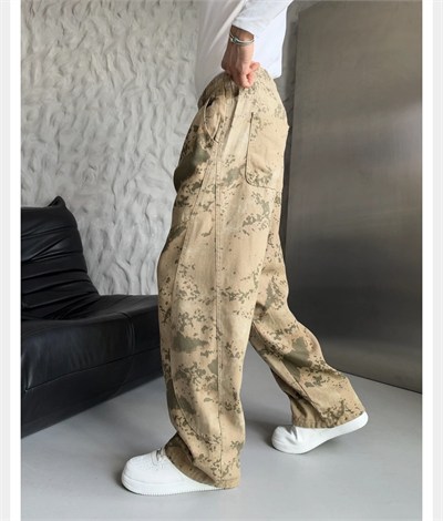 SARI KAMUFLAJ BAGGY PANTOLON