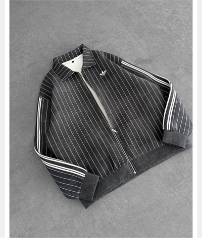 SİYAH ÇİZGİLİ ADİDAS PANDA CEKET