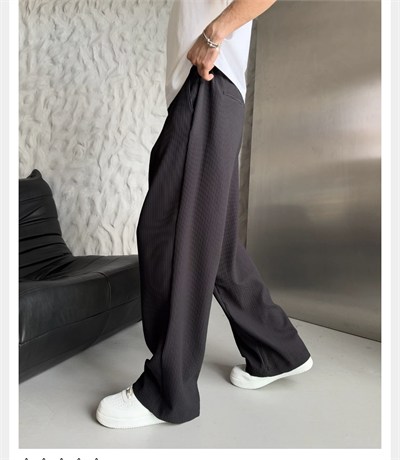 SİYAH FİTİLLİ KUMAŞ BAGGY PANTOLON