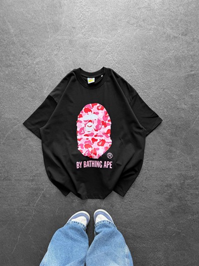 SİYAH PEMBE BAPE TSHİRT