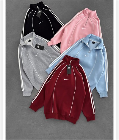 SİYAH ŞERİTLİ YARIM FERMUAR NİKE SWEAT