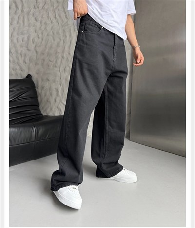 SİYAH SÜPER BAGGY KOT PANTOLON