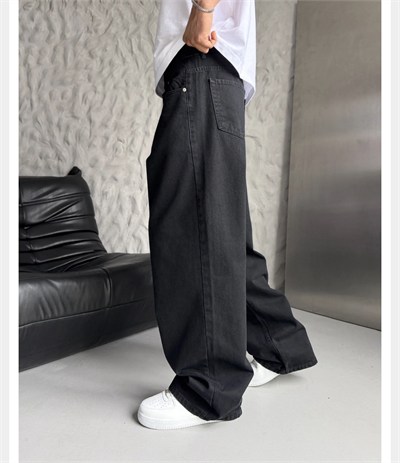 SİYAH SÜPER BAGGY KOT PANTOLON