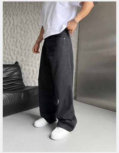 SİYAH SÜPER BAGGY KOT PANTOLON