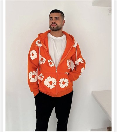 TURUNCU DENİM TEARS HIRKA