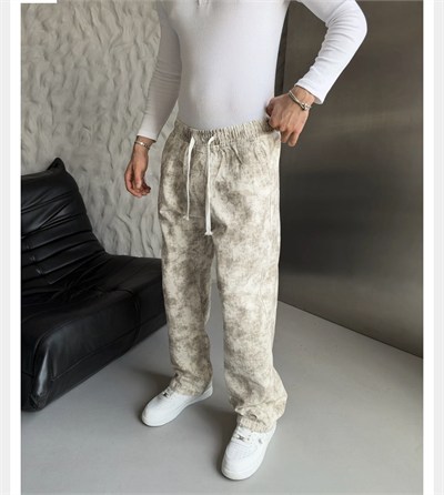 VİNTAGE BEYAZ KAMUFLAJ BAGGY PANTOLON