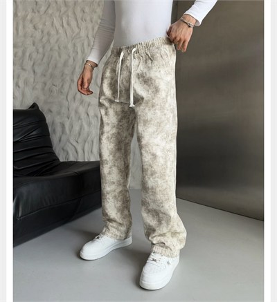VİNTAGE BEYAZ KAMUFLAJ BAGGY PANTOLON