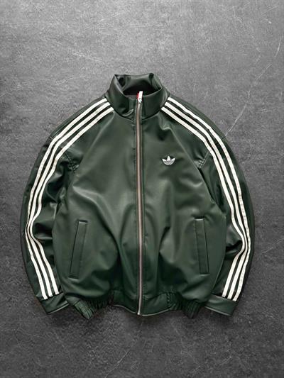 Yeşil Adidas Deri Ceket