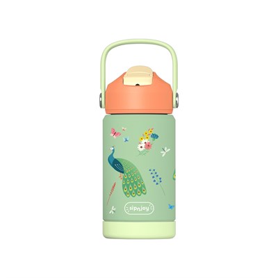 SipnJoy - FlipSip Çocuk Su Termosu | 360 ml - Peacock Queen