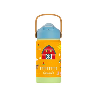 SipnJoy - FlipSip Çocuk Su Termosu | 360 ml - Farmyard Fun