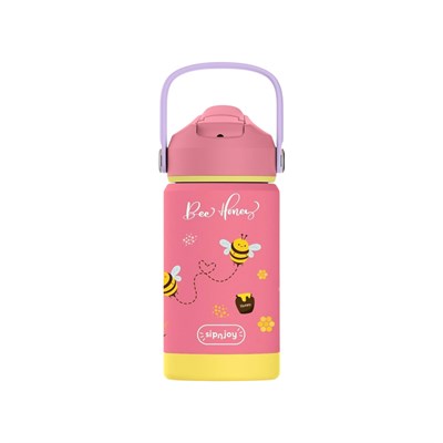 SipnJoy - FlipSip Çocuk Su Termosu | 360 ml - Bee Honey