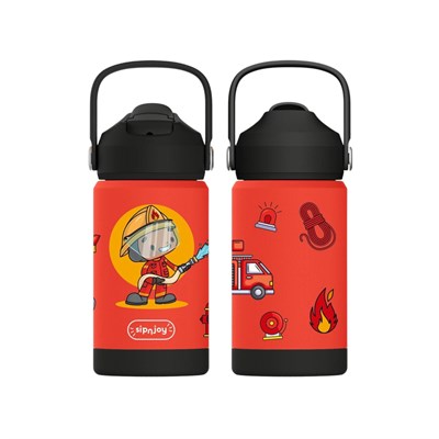 SipnJoy - FlipSip Çocuk Su Termosu | 360 ml - Firefighter Buddy