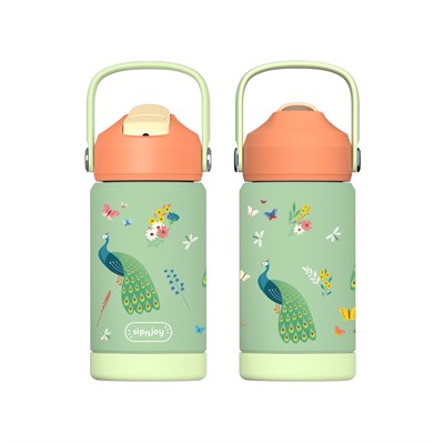 SipnJoy - FlipSip Çocuk Su Termosu | 360 ml - Peacock Queen