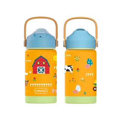 SipnJoy - FlipSip Çocuk Su Termosu | 360 ml - Farmyard Fun